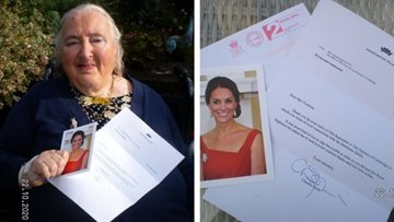 Resident receives royal message at Malvern care home